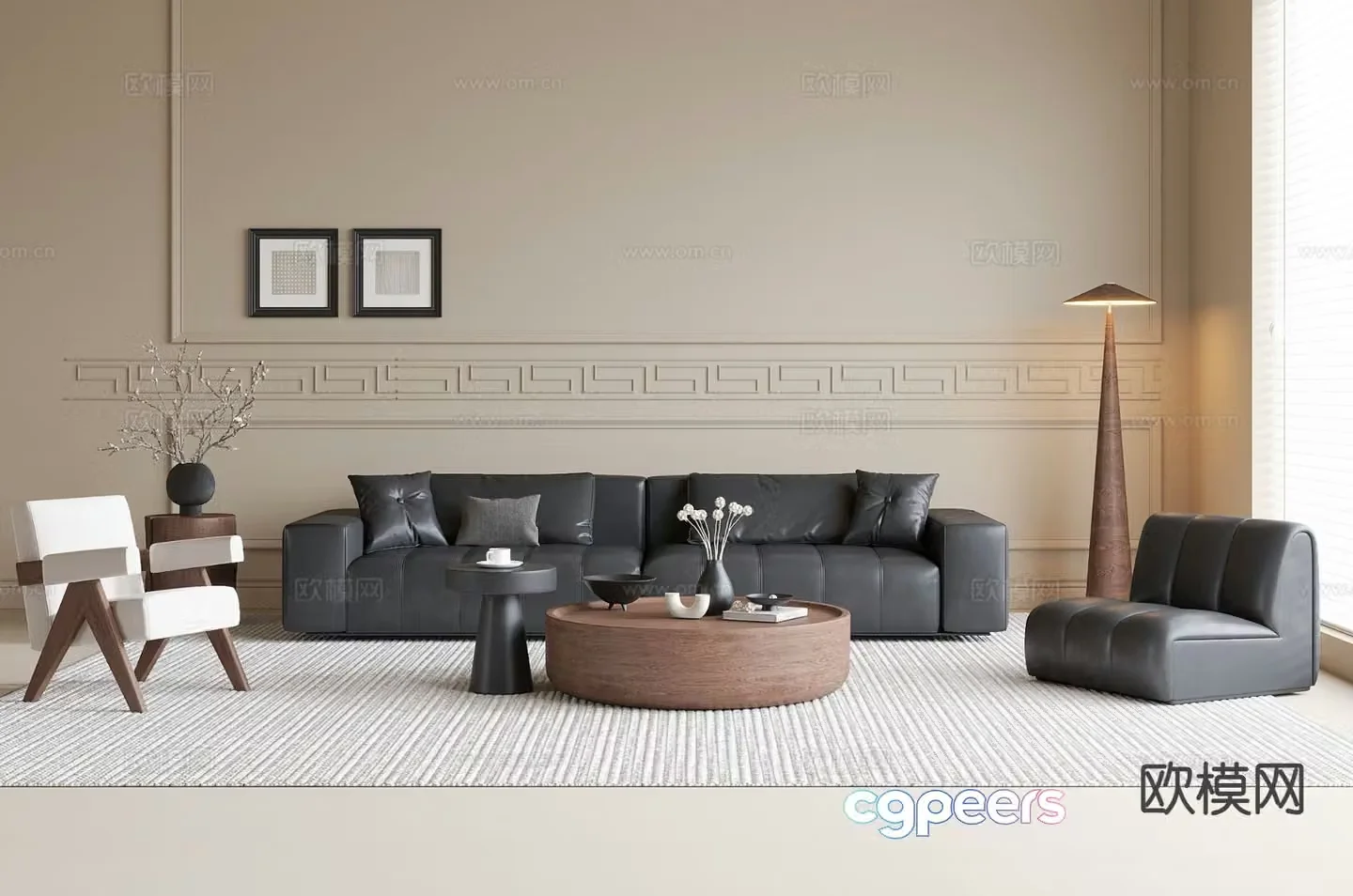 Medieval style modular sofa 3D model