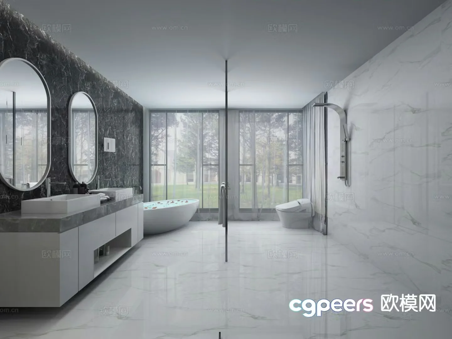 Modern bathroom bathroom toilet 3d model
