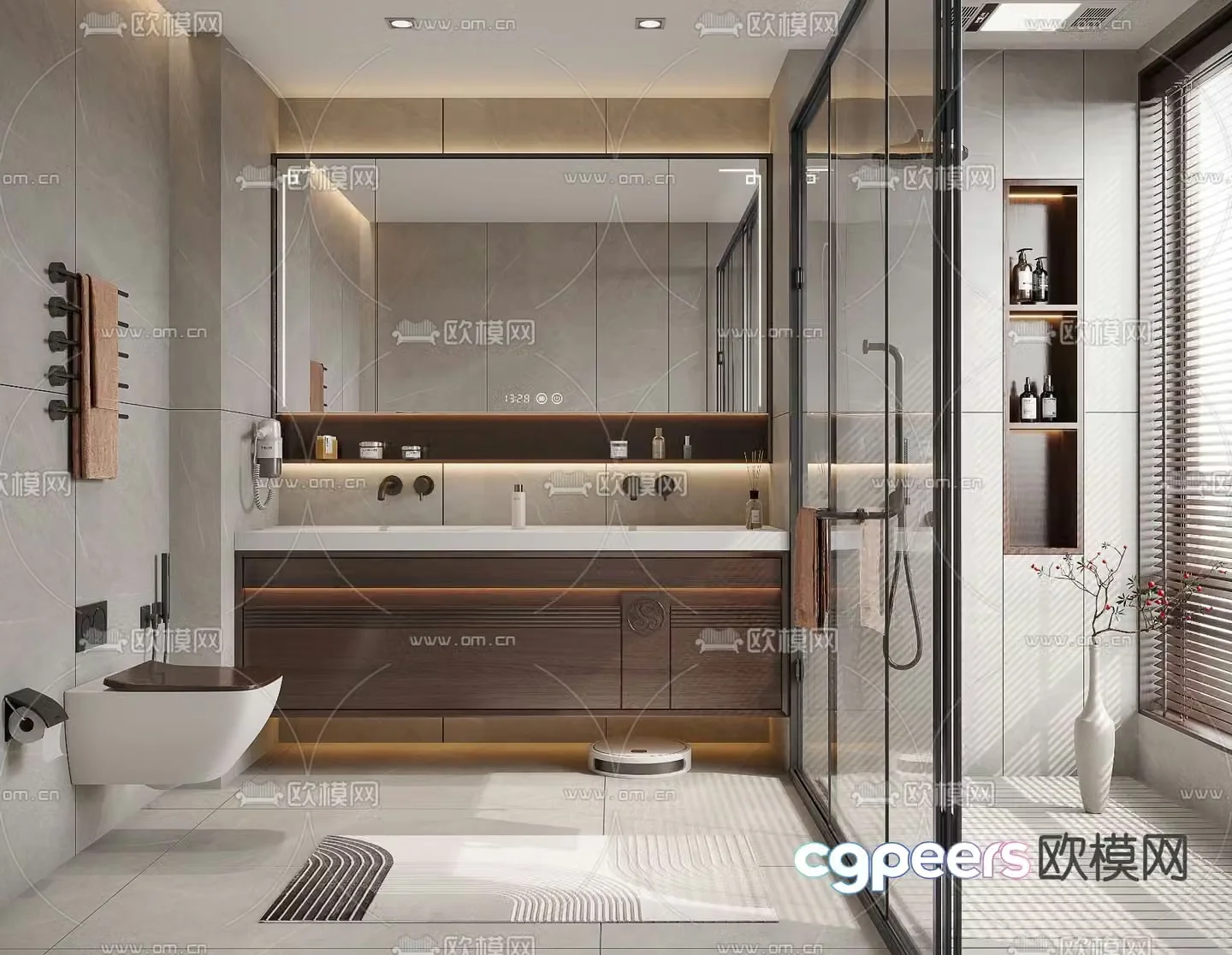 New Chinese style bathroom toilet toilet 3d model