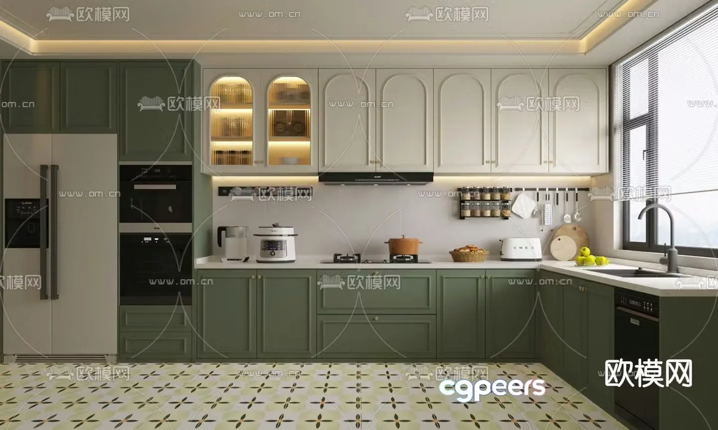 French kitchen cabinet 3d model