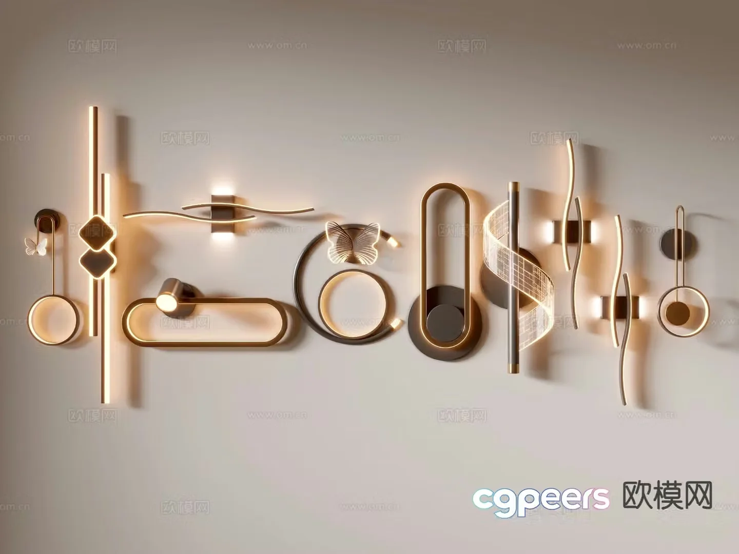Light luxury wall lamp aisle lamp bedside wall lamp 3D model