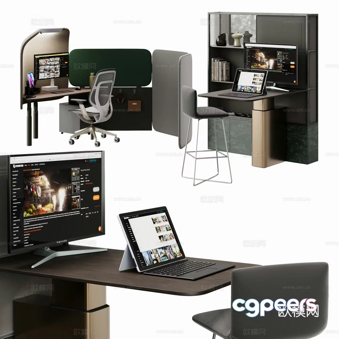 desk desk computer desk 3d model