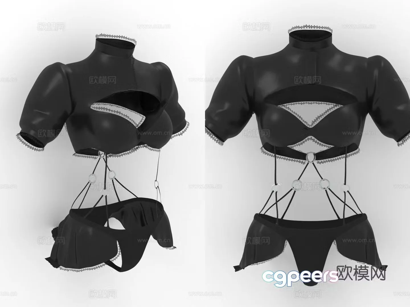 Nightclub clothing mini skirt female clothing sexy women clothing 3d model