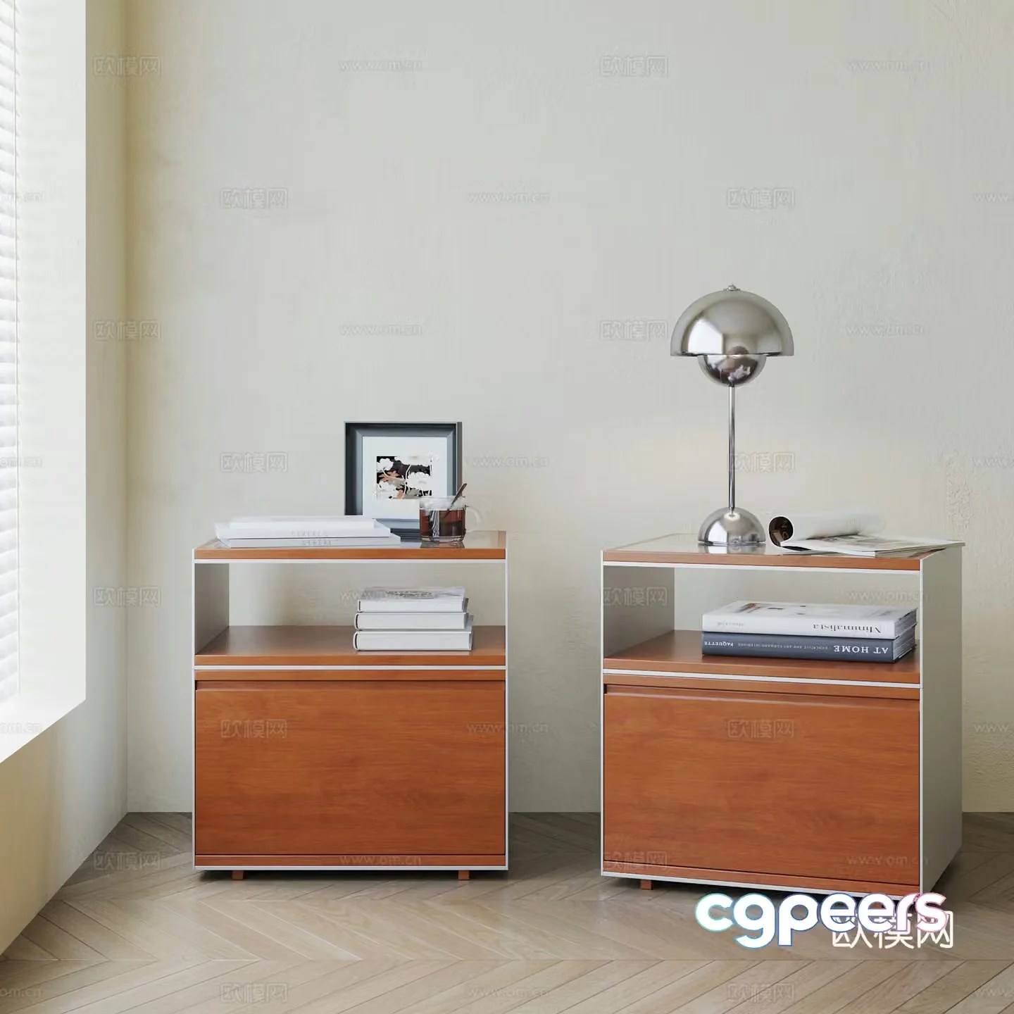 Modern medieval bedside table 3d model
