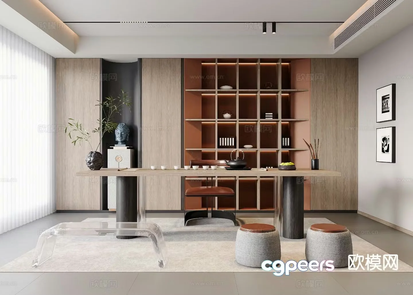 New Chinese tea room 3d model