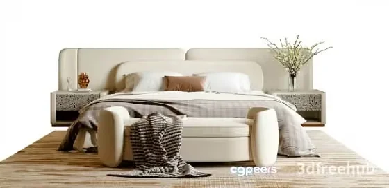 A Modern Bedroom 3D Model – 21224 – VRAY Render