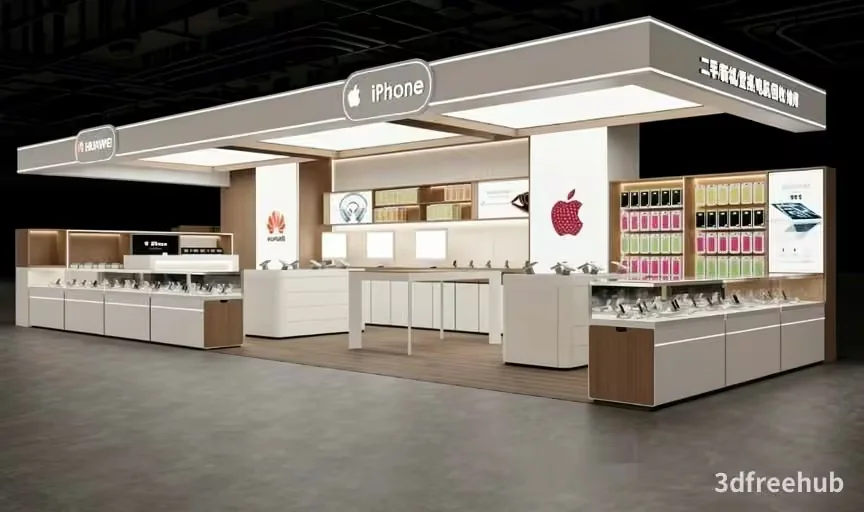 A Modern Electronics Store 3D Model – 20576 – VRAY Render