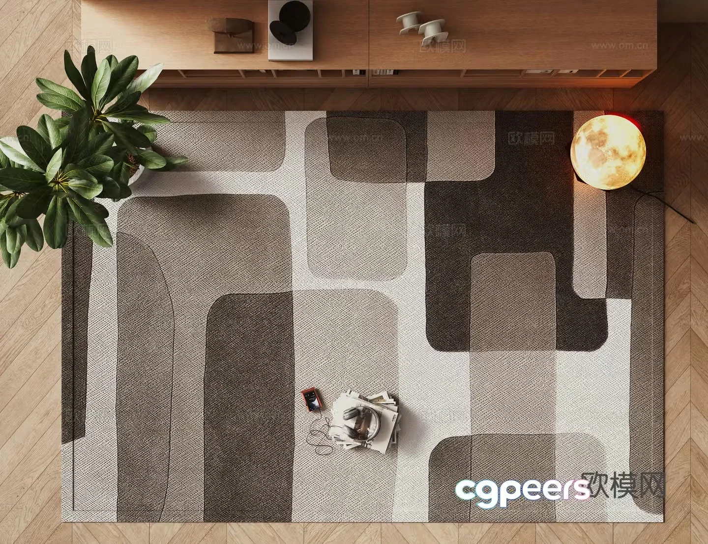 Modern square carpet 3d model