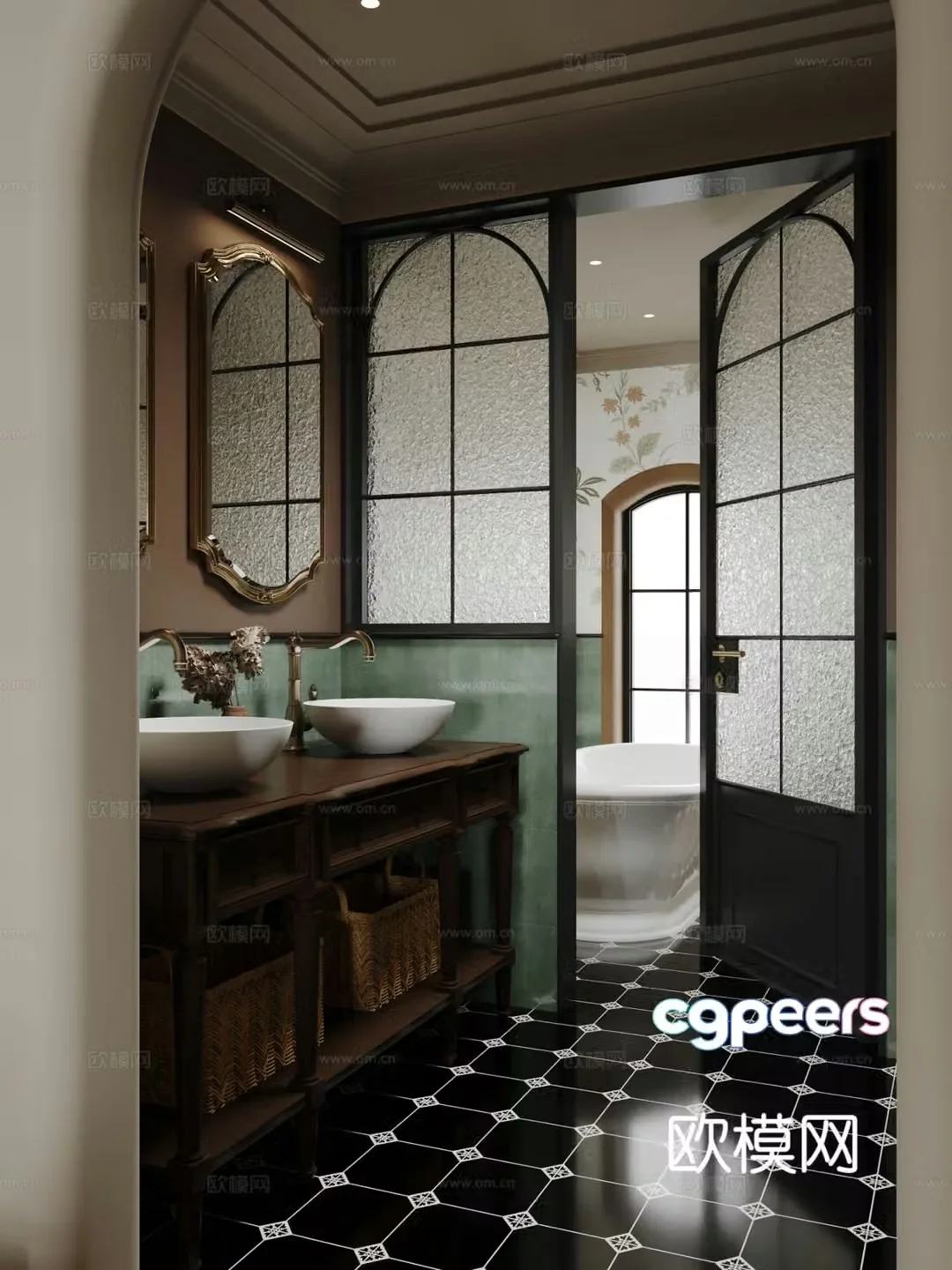 French bathroom bathroom 3d model