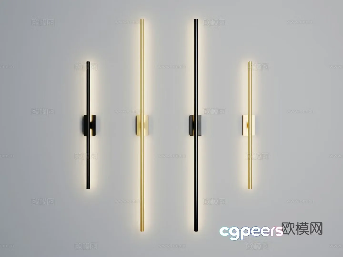 Modern wall light strip wall light long wall light art wall light simple wall light 3d model