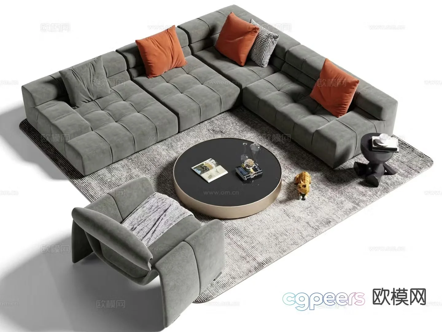 Modern sectional sofa 3d model