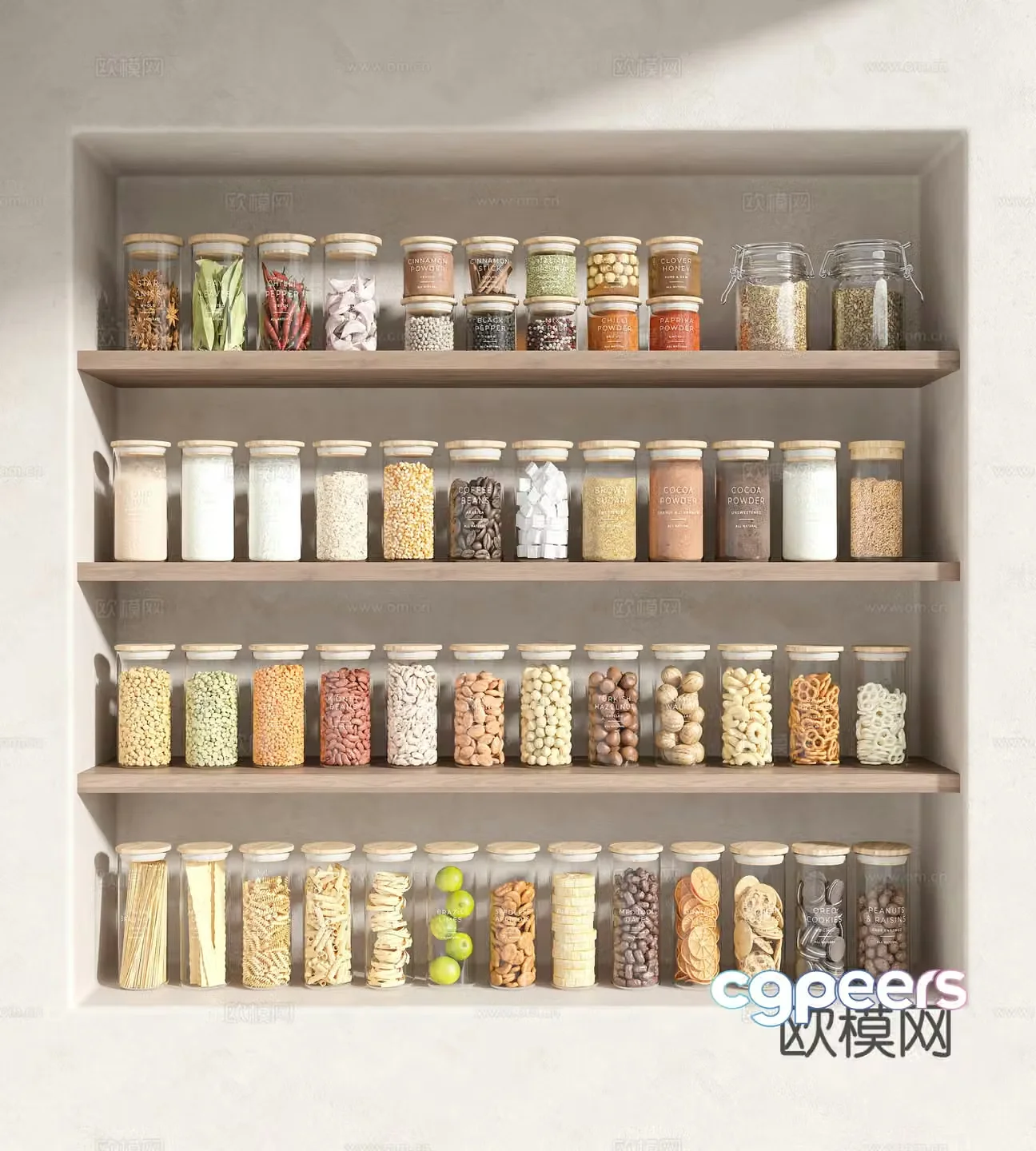 Seasoning cabinet Seasoning bottle Food Spice seasoning kitchen supplies Storage bottle jar 3D model