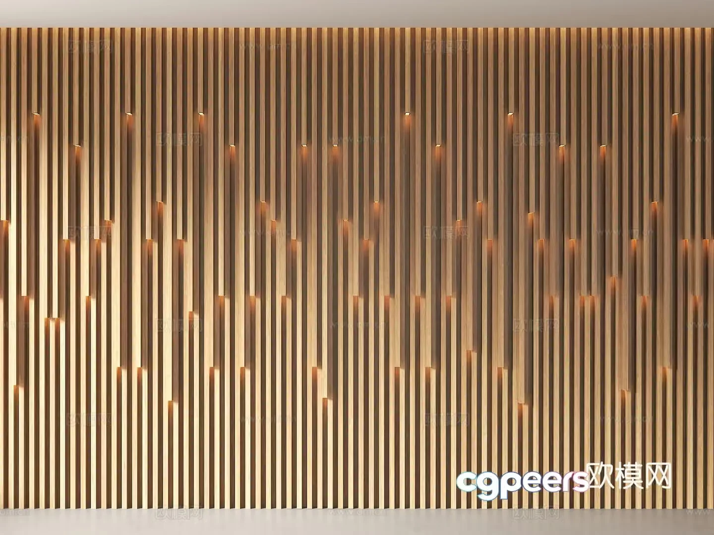 Modern porch background wall grille background wall new Chinese style grille light background wall grille gradient background 3D model