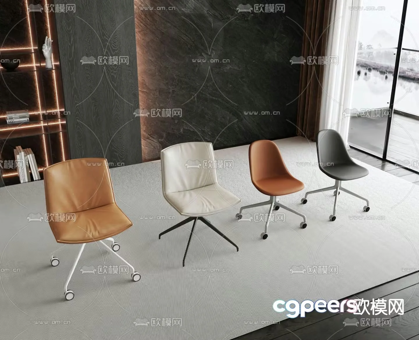 Office chair conference chair training chair class chair 3d model