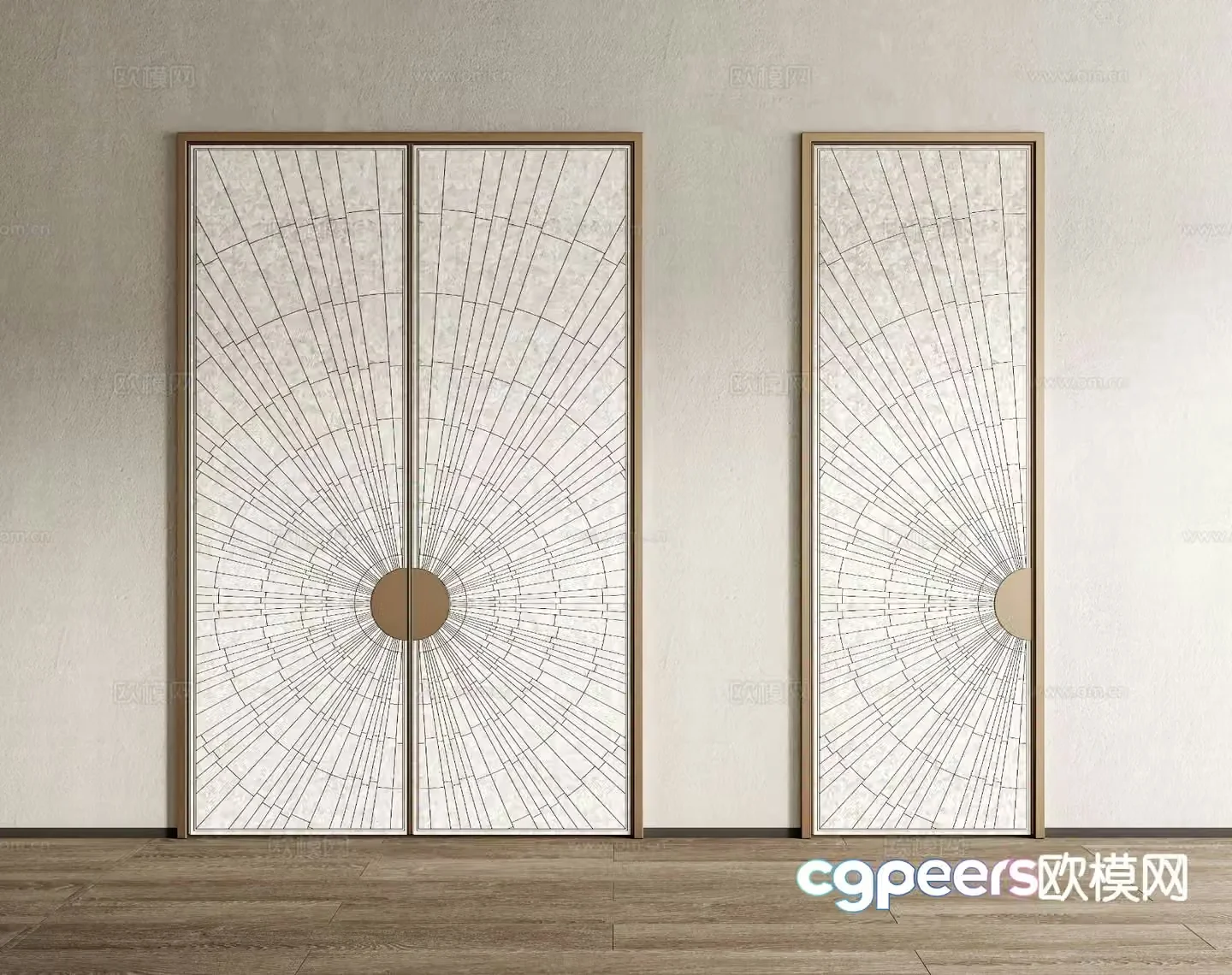 Mother of pearl door double door 3d model