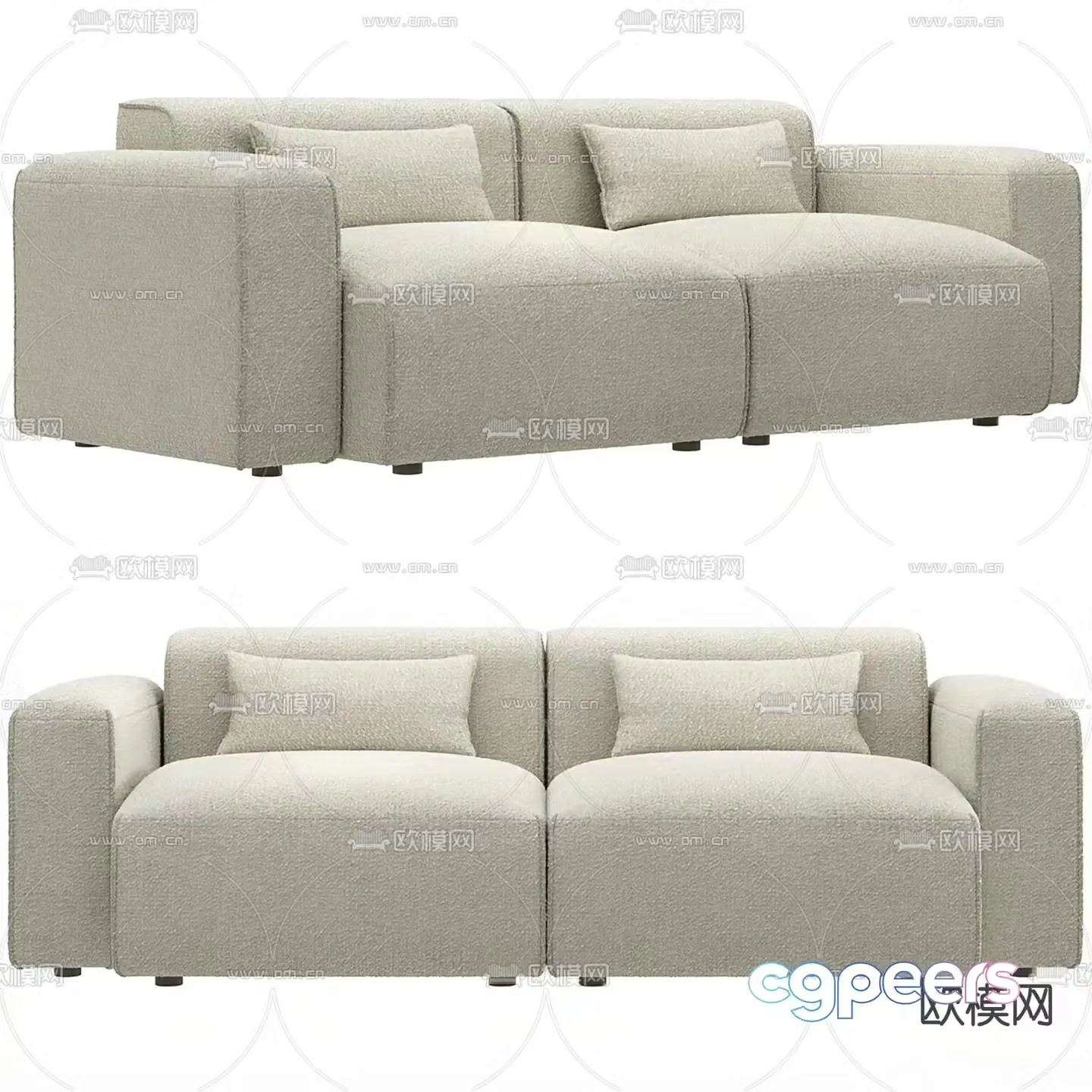 Dantone loveseat 3d model