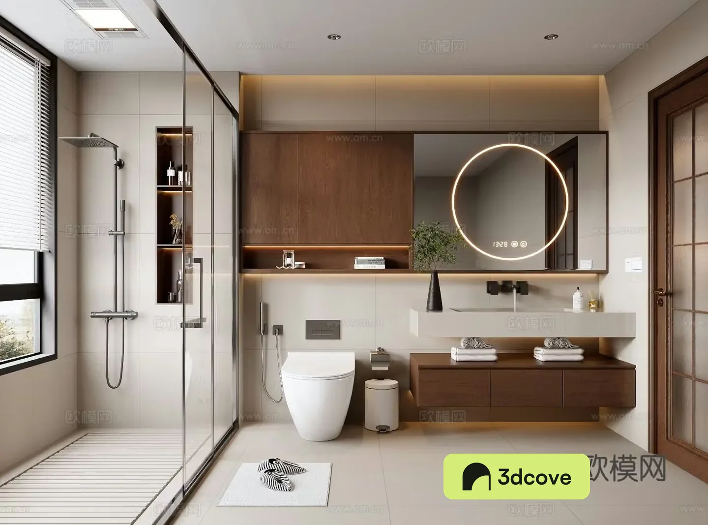 Middle style bathroom 3d model