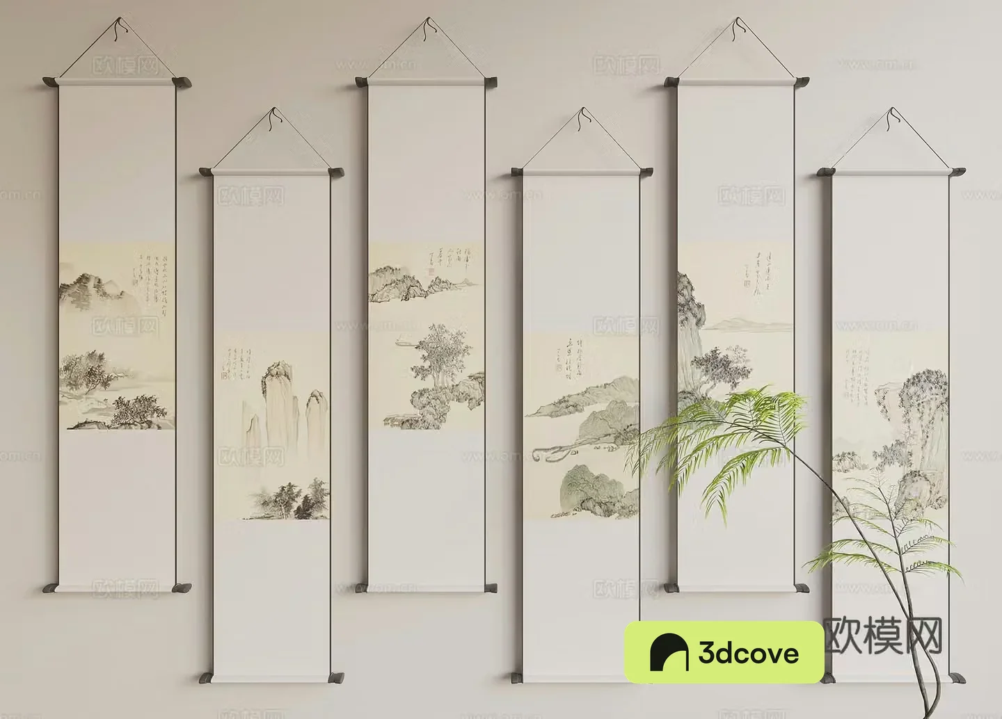 New Chinese style hanging painting scroll painting landscape hanging painting