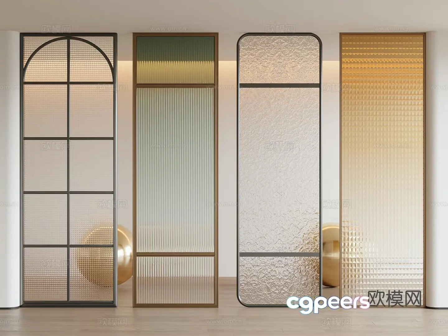 Modern glass partition 3d model