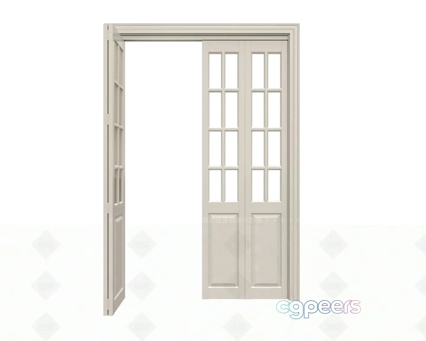White French Doors 3D Model – 2901 – VRAY Render