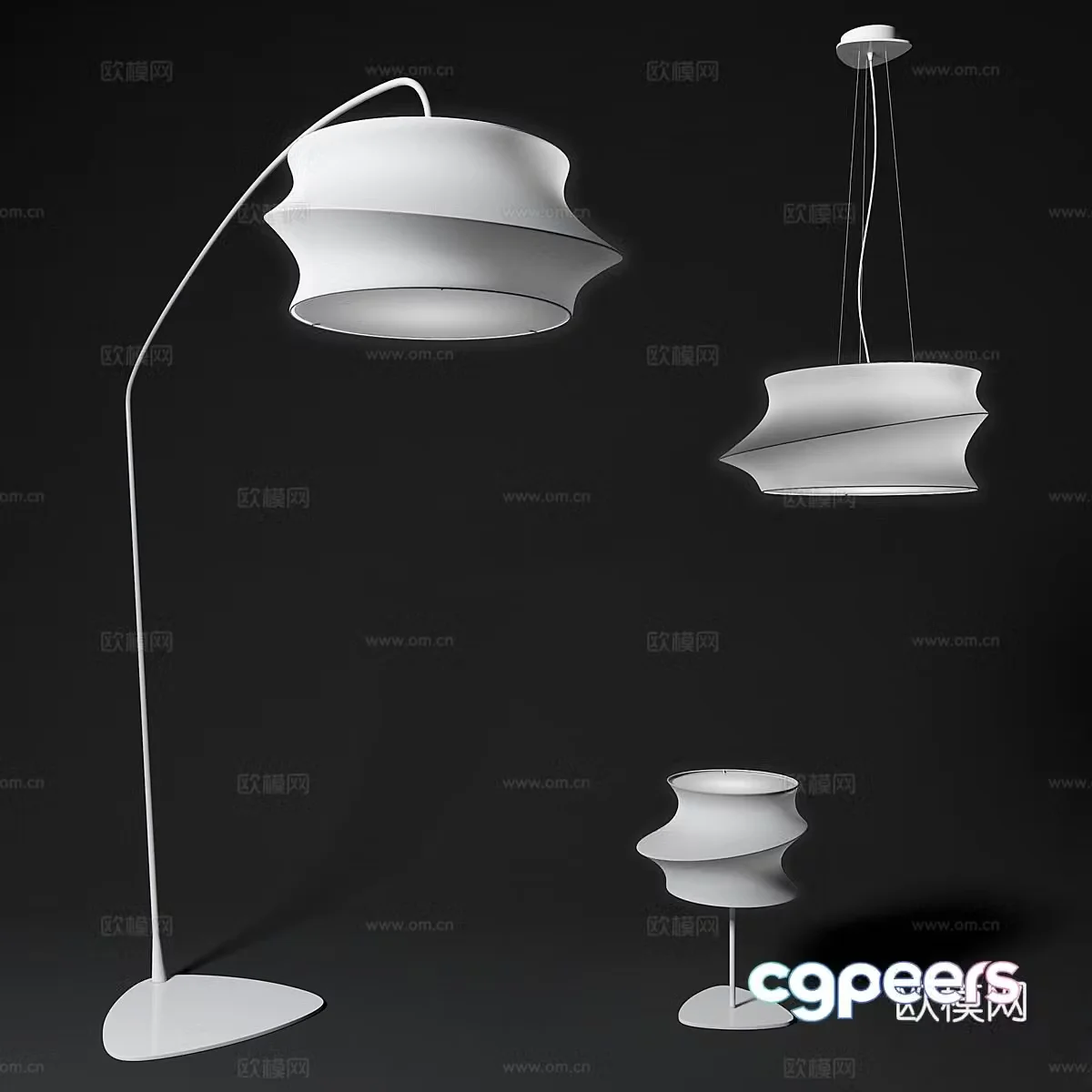 Floor lamp chandelier table lamp 3d model