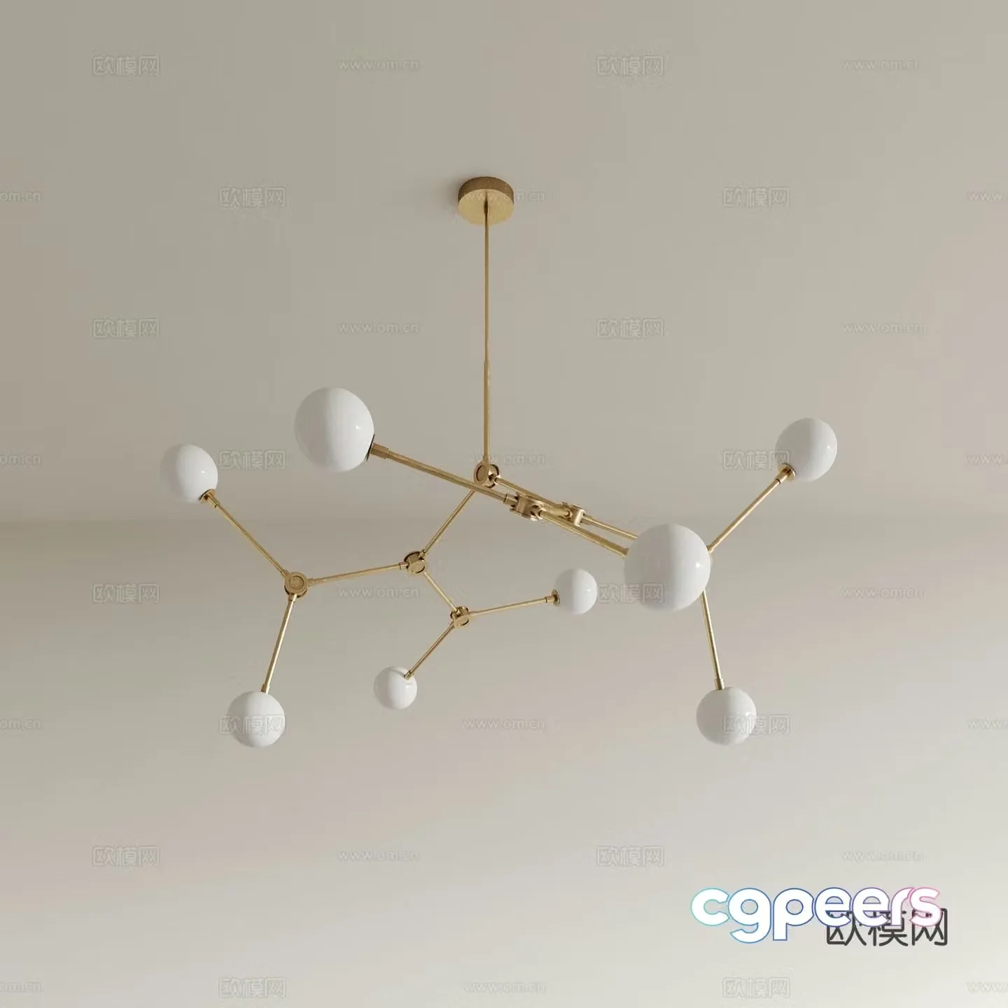 Light luxury chandelier restaurant chandelier 3d model
