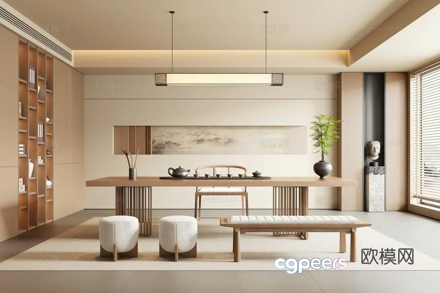 New Chinese style Chinese tea room 3D model