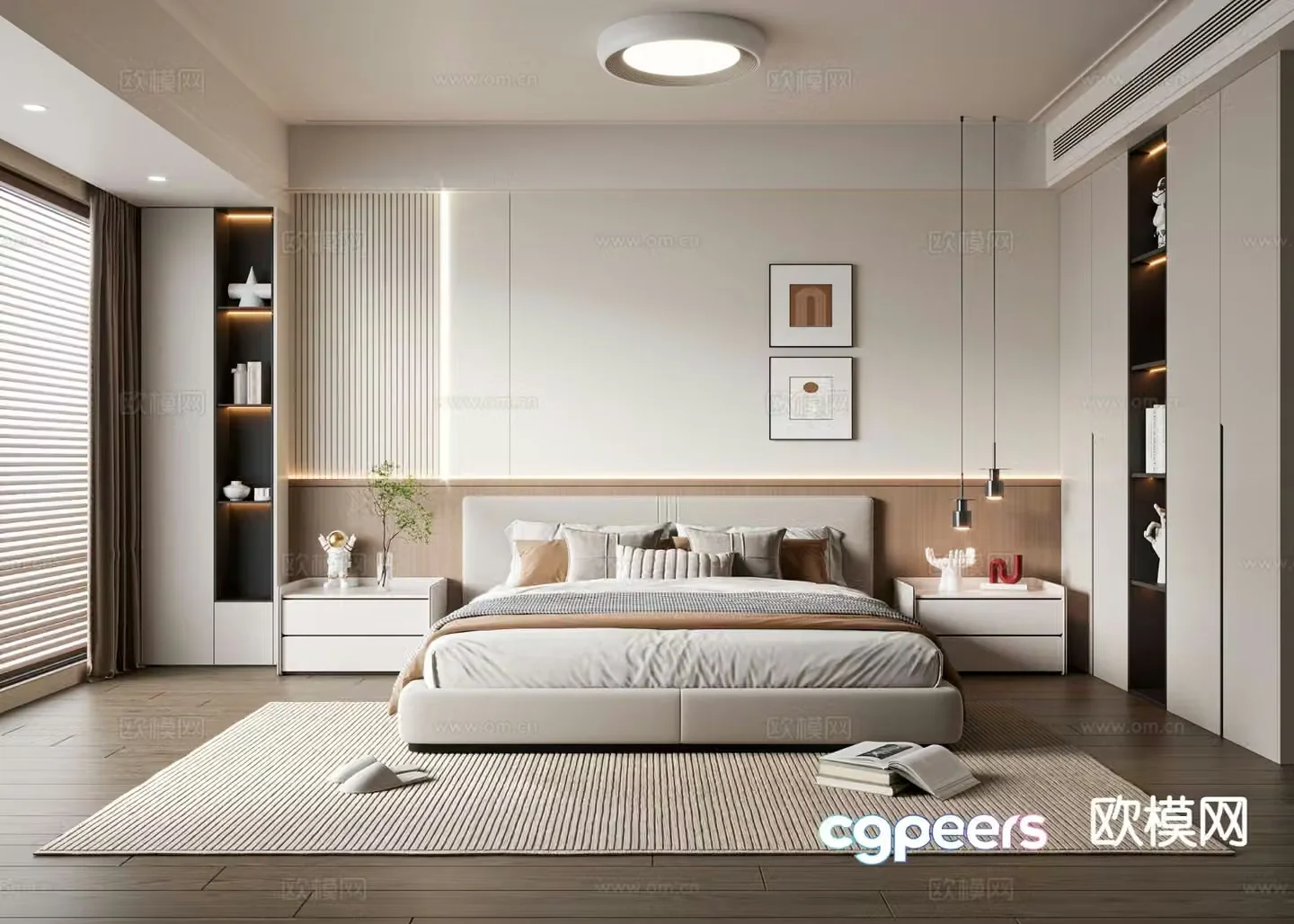 Cream style bedroom master bedroom 3d model