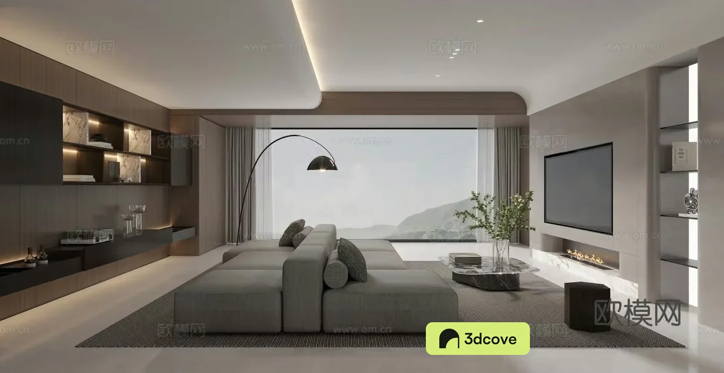 Living room light luxury casual sofa combination sofa large horizontal living room TV background