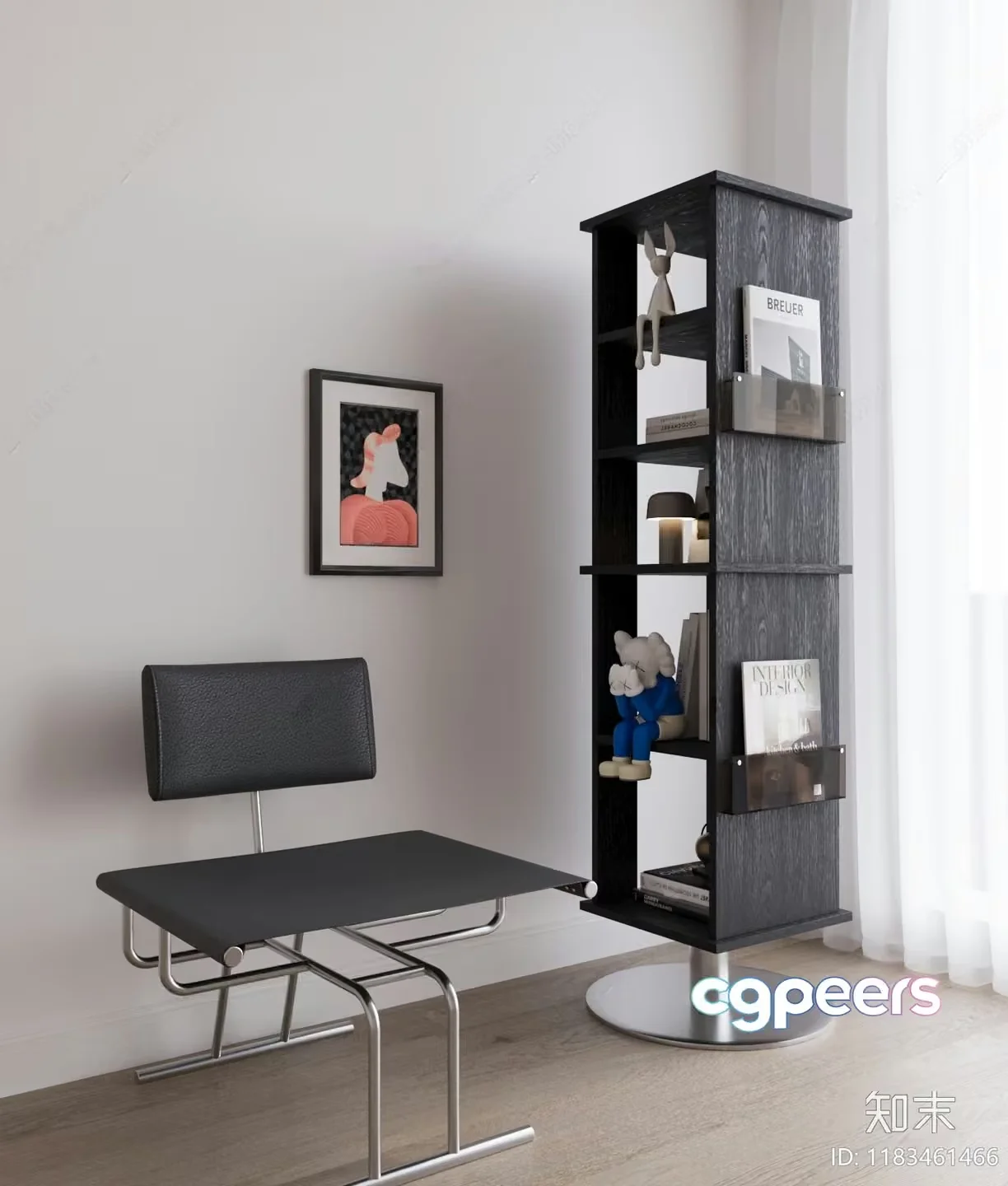 Modern Bookshelf 3D Model – 18154 – VRAY Render