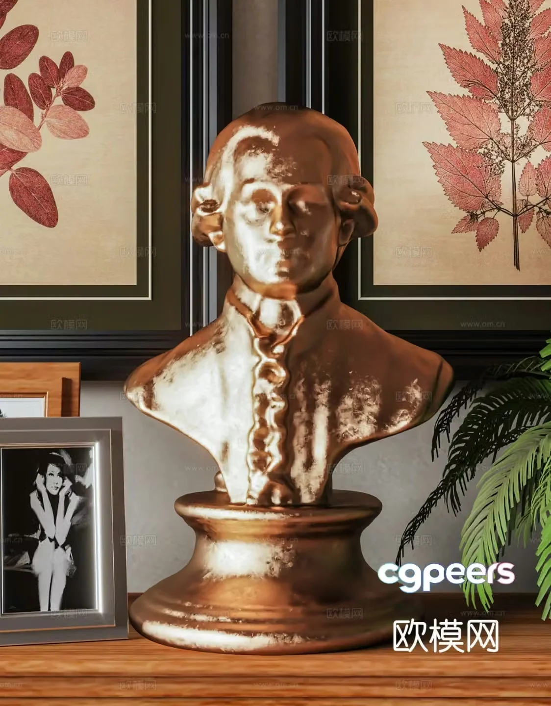 European Mozart sculpture 3D model
