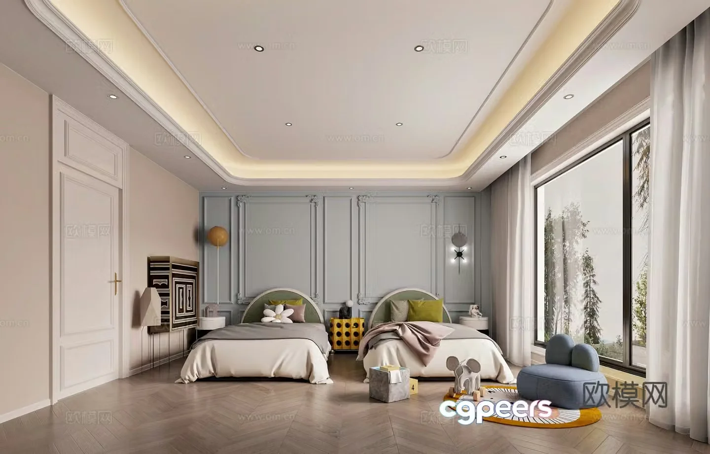 American double children’s room 3D model