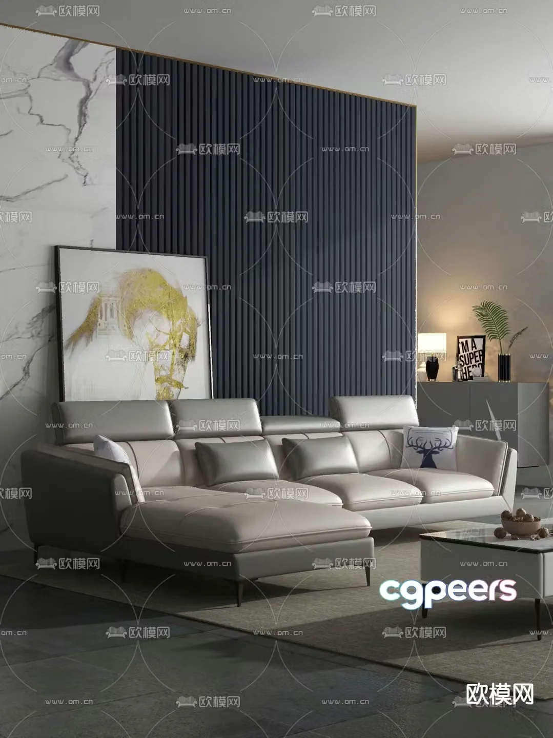 Italian leather sofa 3d model