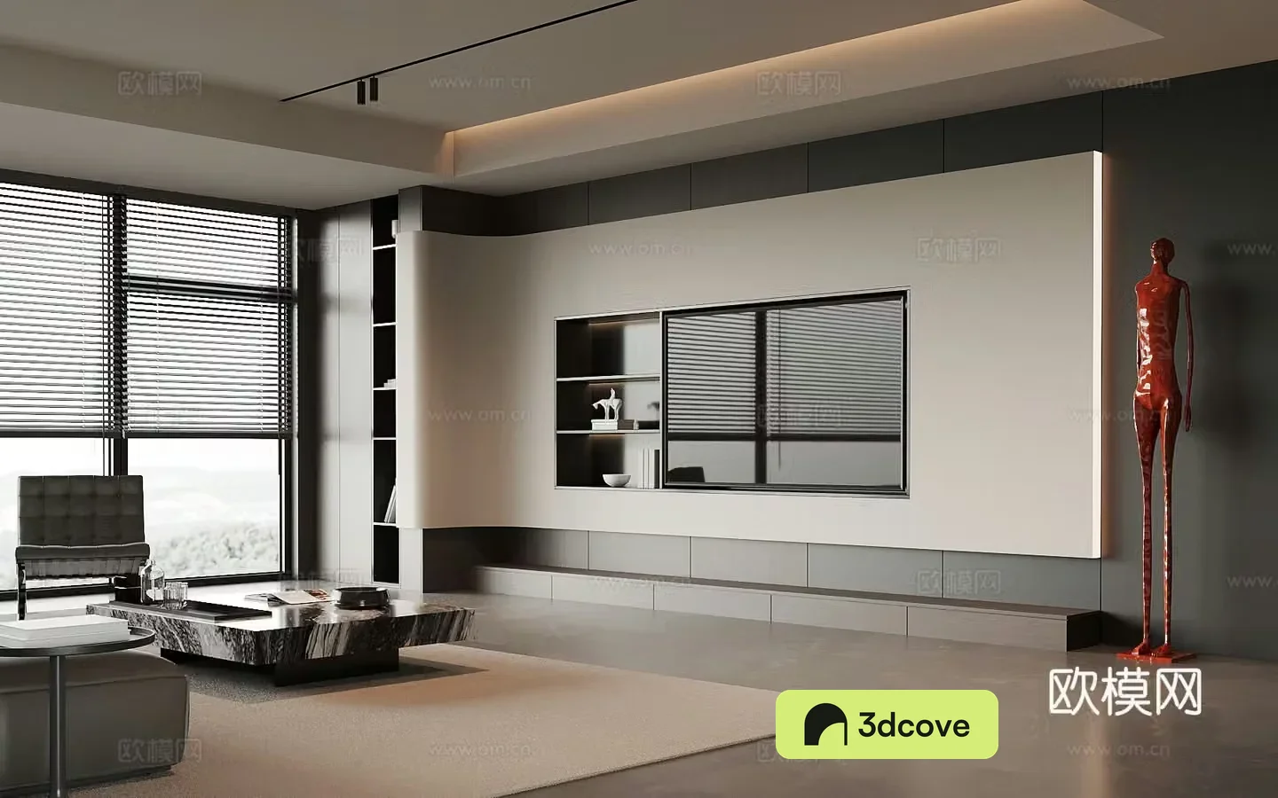 Modern TV background wall living room