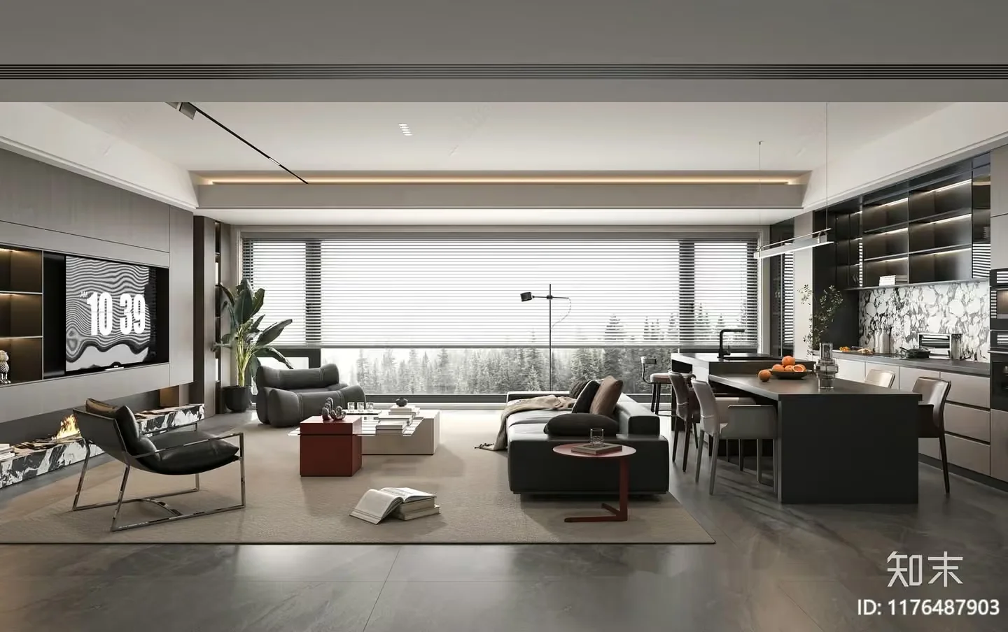 Modern Living Room 3D Model – 9216 – VRAY Render