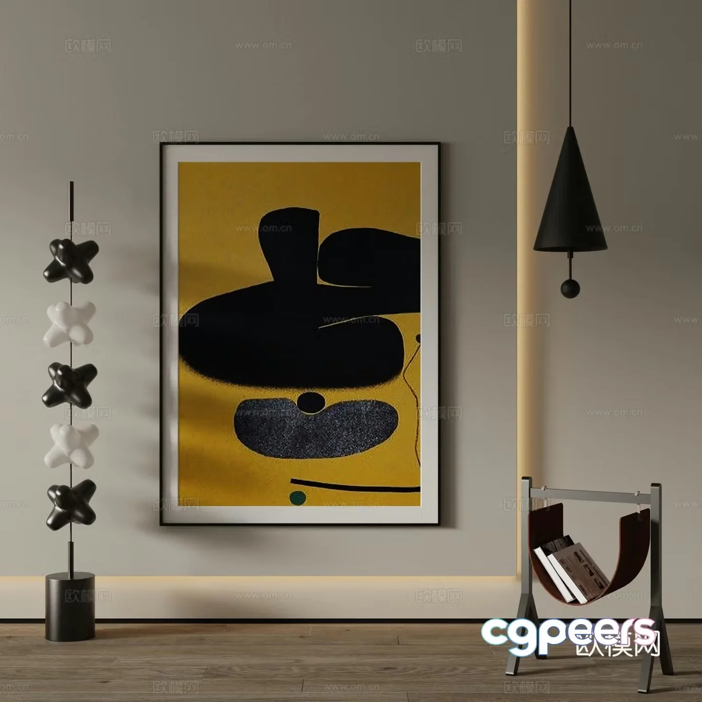 Modern Art Painting Decorative Painting 3D Model