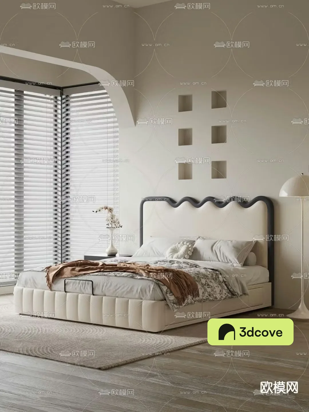 Cream style double bed
