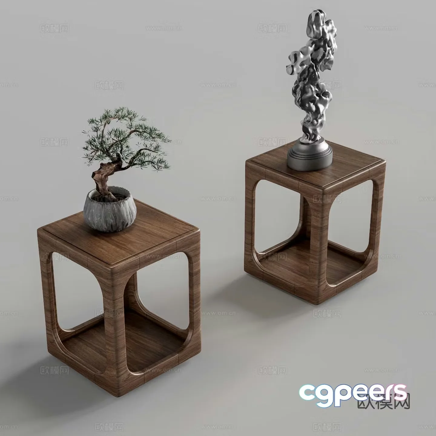 New Chinese style side table and corner table 3D model