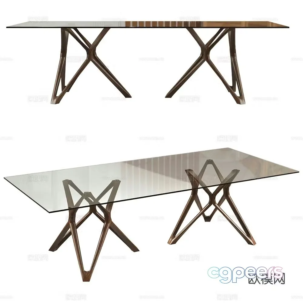 Porada glass dining table 3d model