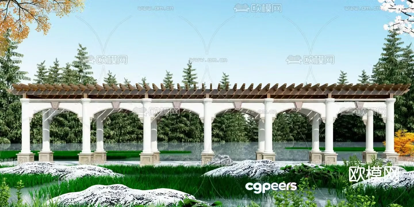 Chinese style gallery 3D model