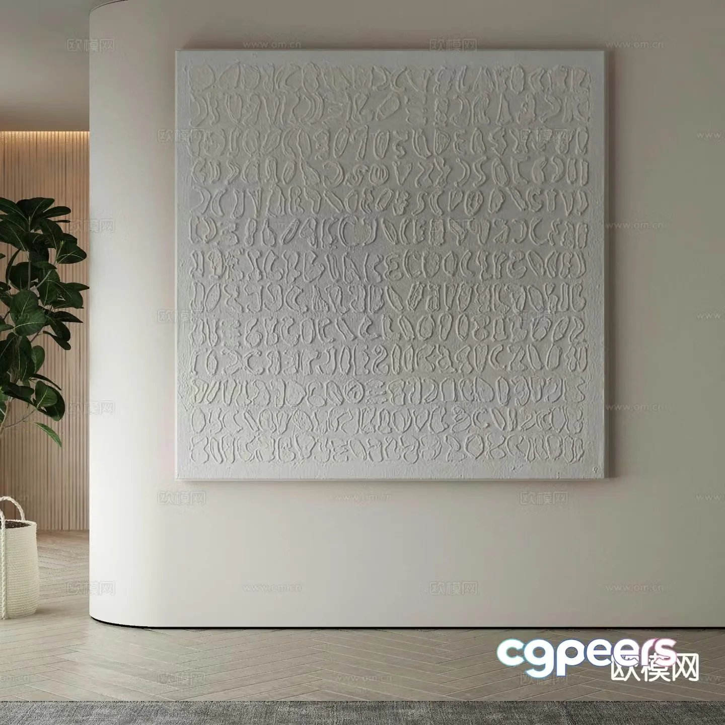 Modern art painting texture painting decorative painting 3d model