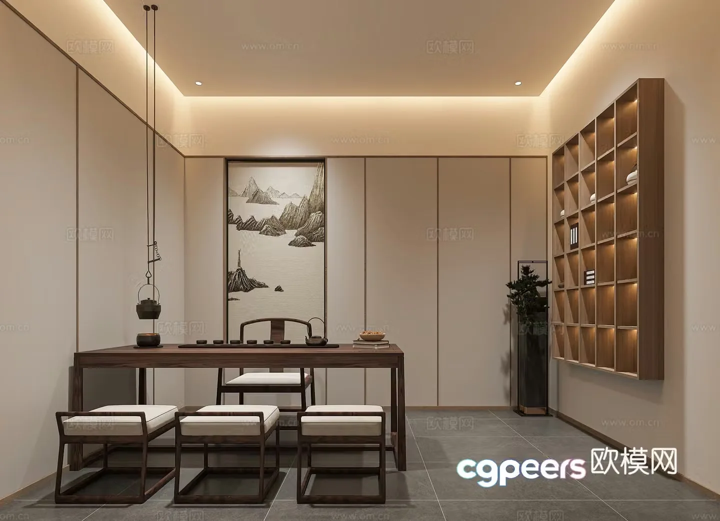 New Chinese tea room 3D model