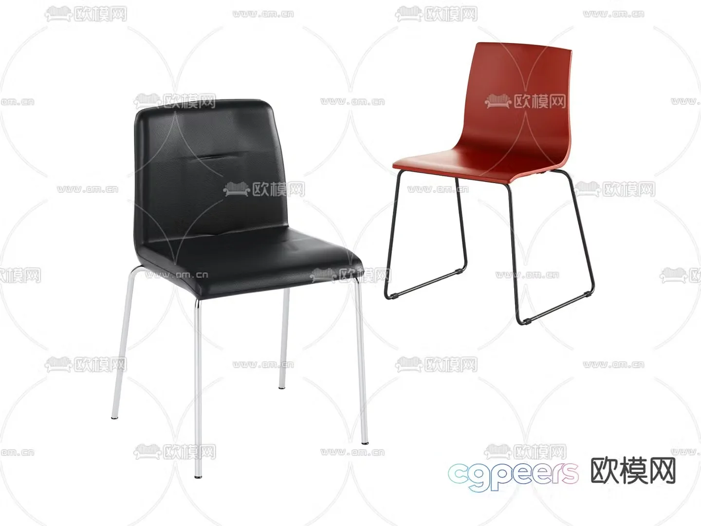 Modern chair dining chair 3d model