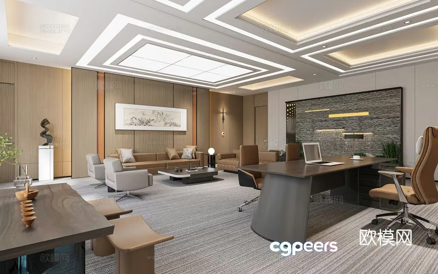 Modern Chairman’s Office 3D Model