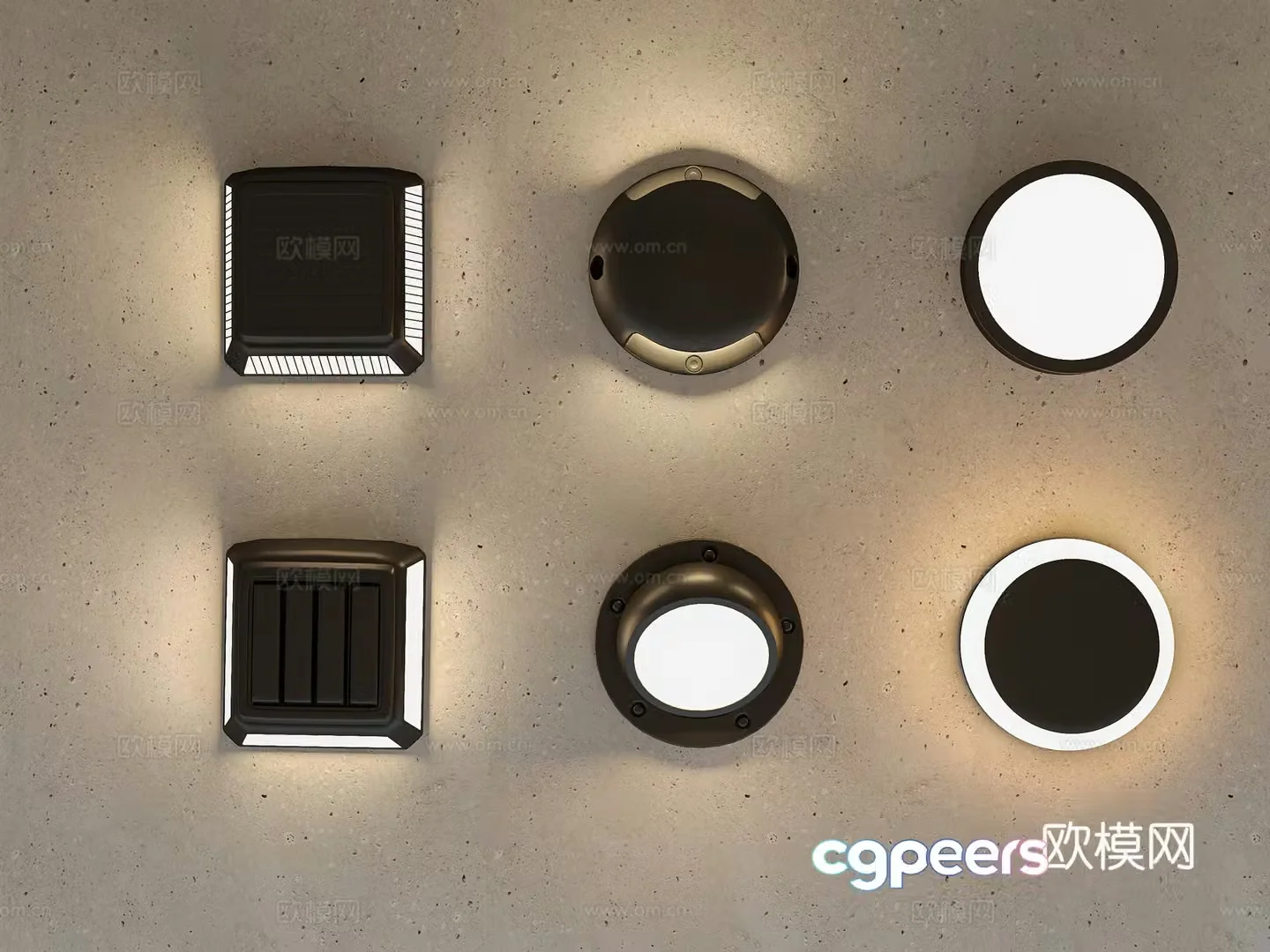 Modern outdoor wall lights Simple wall lights Square box wall lights Corridor lights Aisle lights 3D model