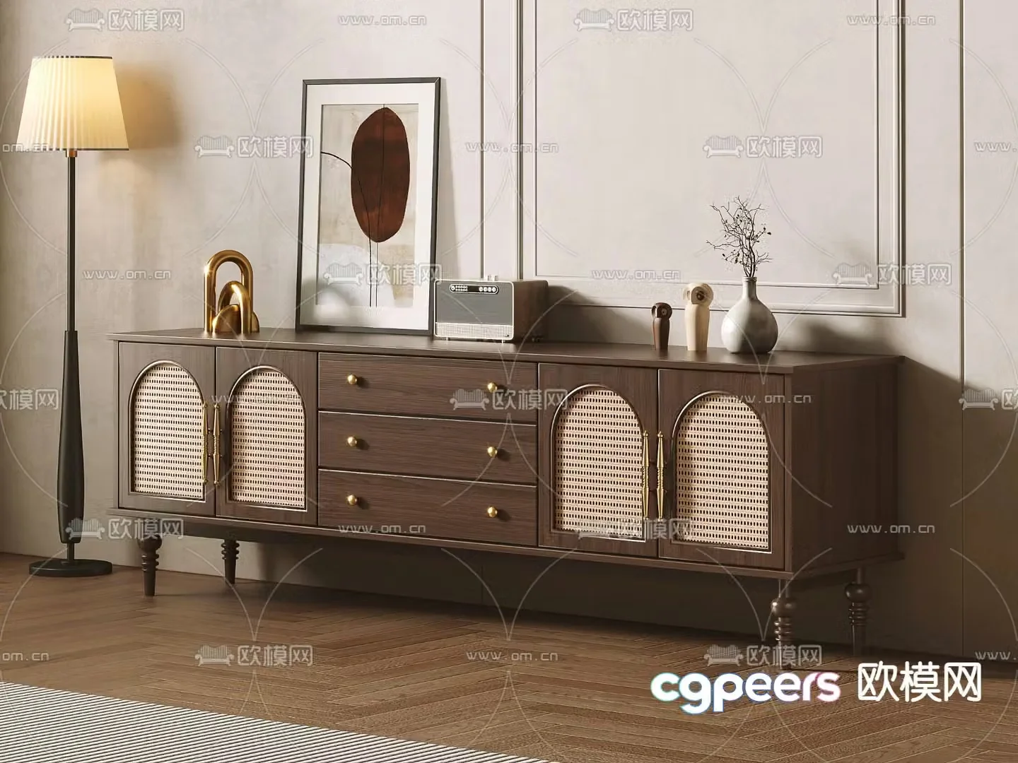 American TV cabinet 3d model
