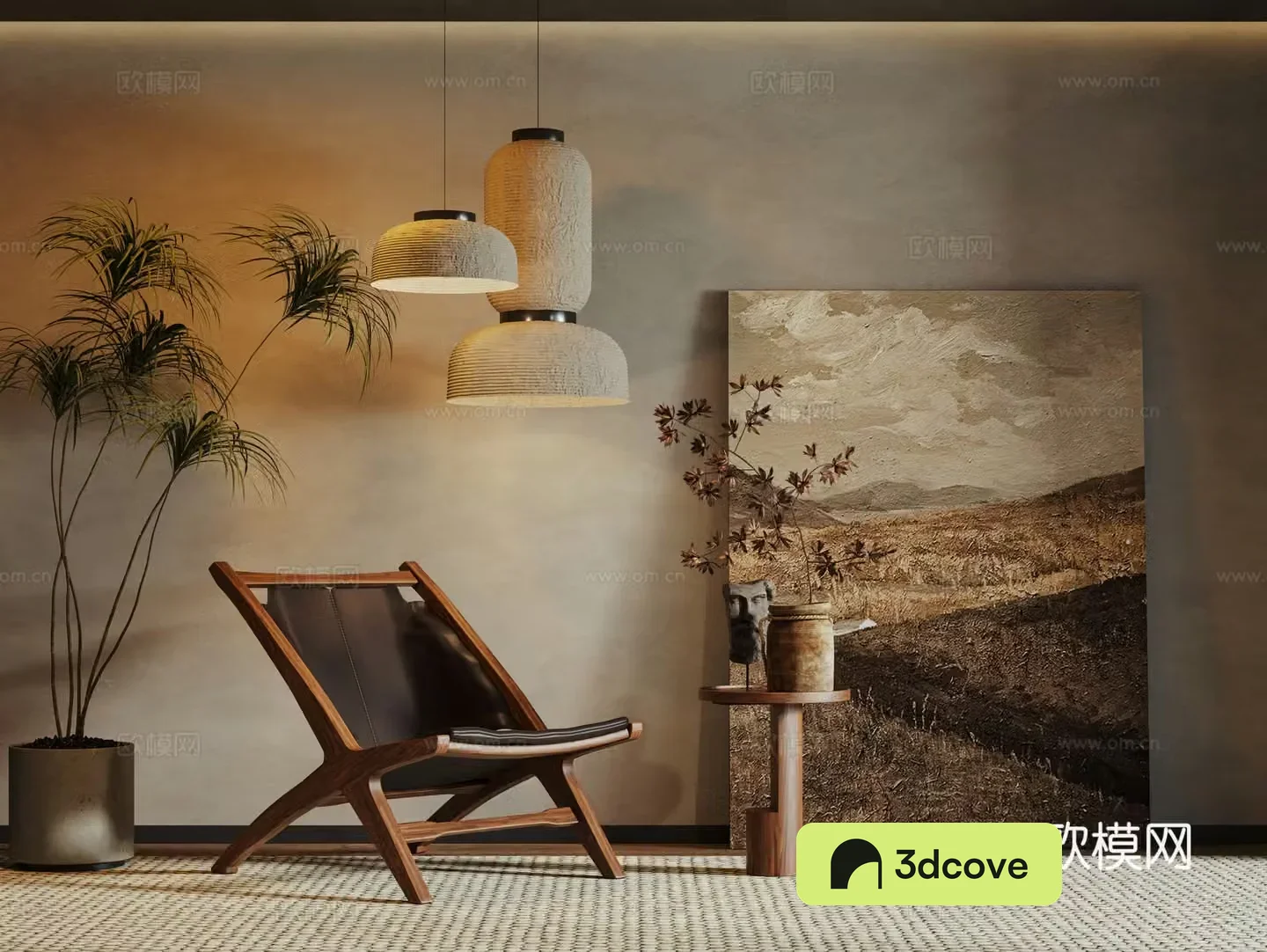 Medium style leisure chair 3d model