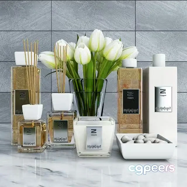 3ds Max Free – Decorative set of bathroom 2