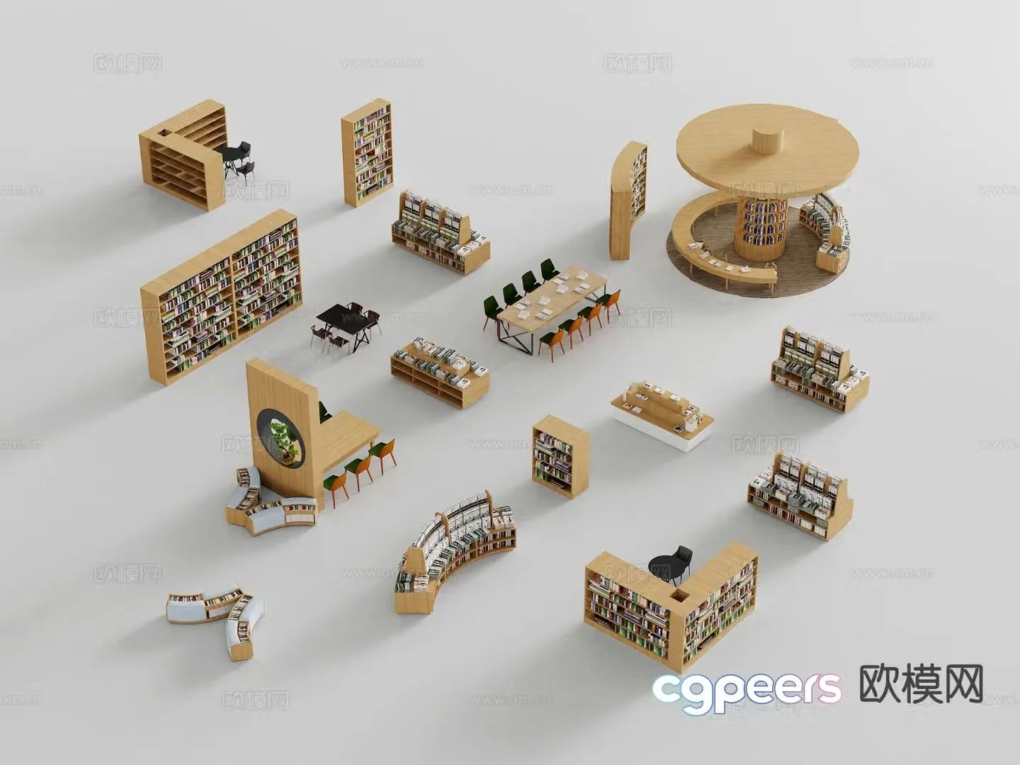 Modern bookshelf storage rack display rack display cabinet bookcase 3d model