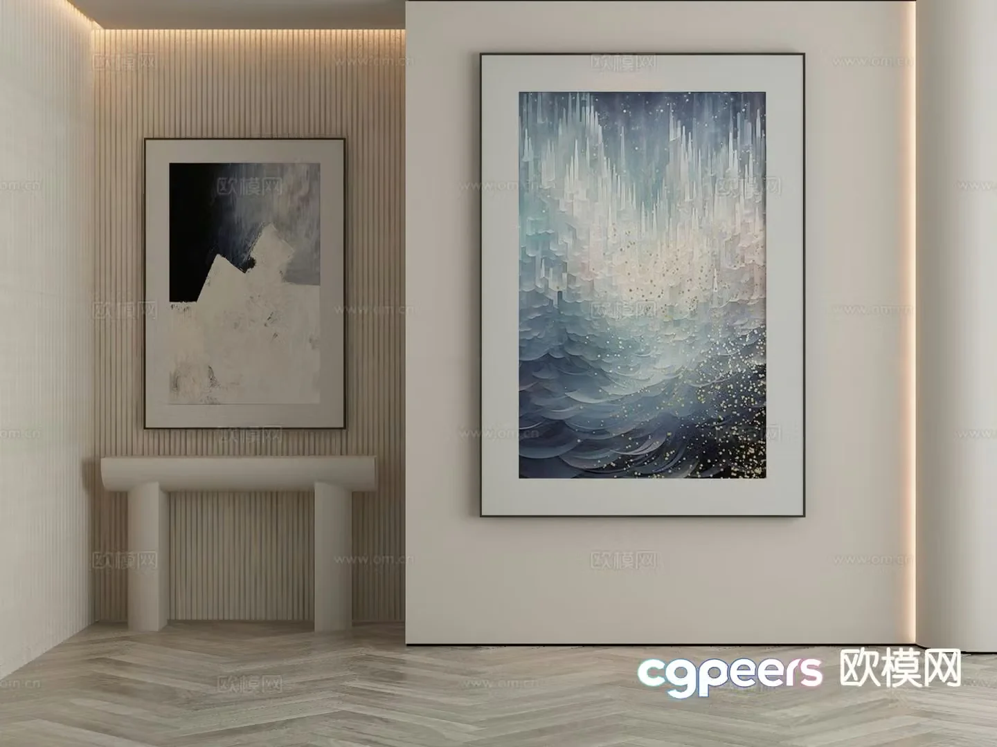 Modern decorative painting abstract painting oil painting 3d model